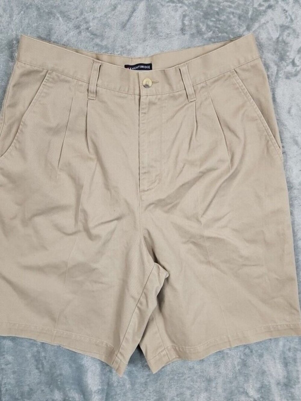 Knightsbridge Men's Shorts 32 Pleated Slash Pocket Classic Khaki